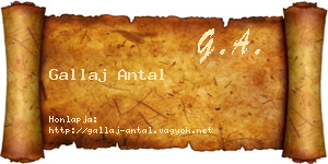 Gallaj Antal névjegykártya